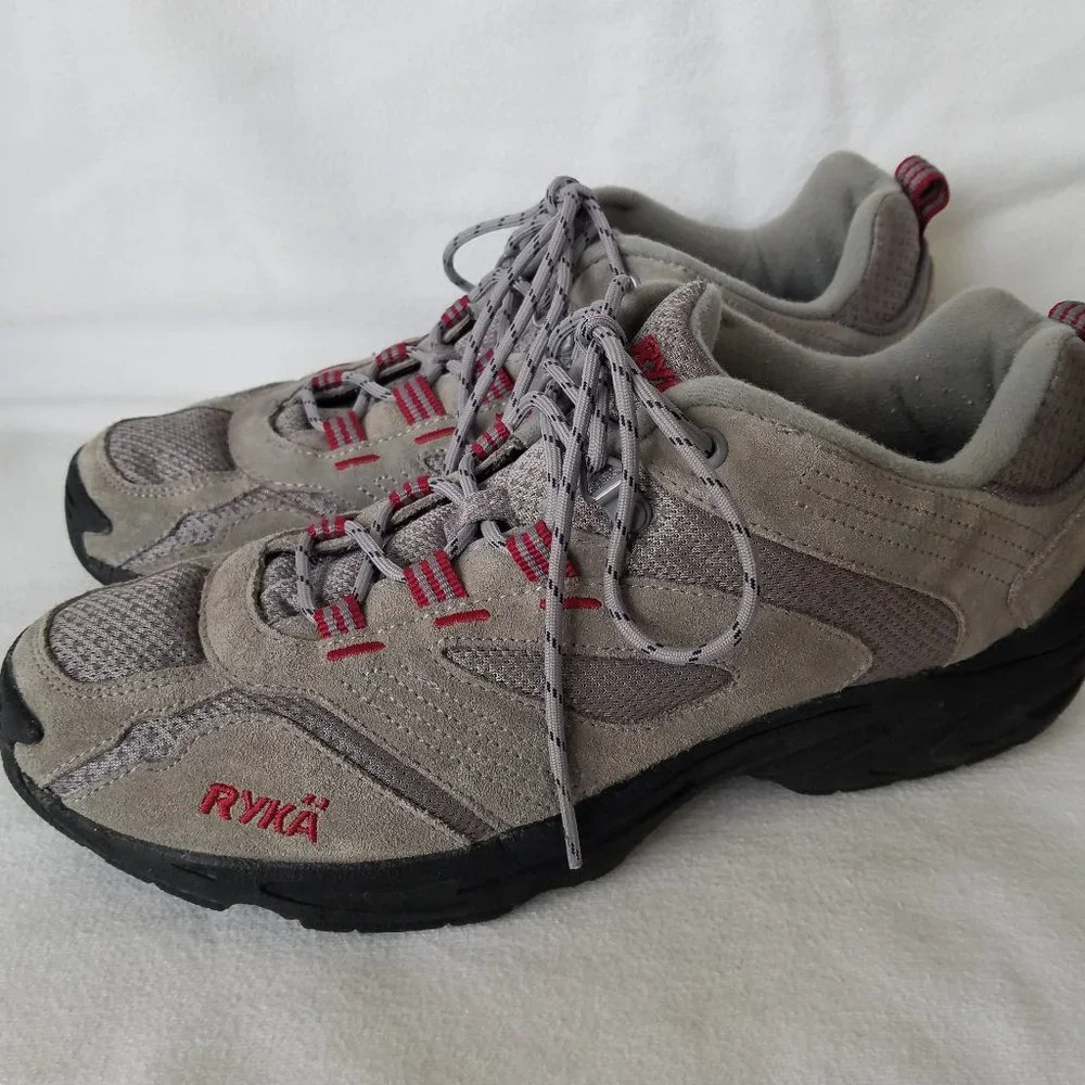 Ryka Women's Size 9.5M Athletic Walking Shoes Gray Maroon K24037W-S Lace Up - Picture 4 of 9